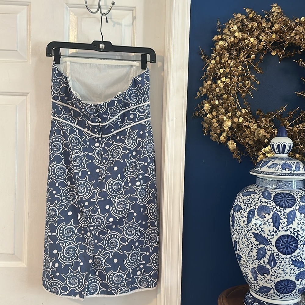 Women’s Vineyard Vines Strapless Navy & White Carolyn Nautical Starfish Dress - Picture 4 of 6